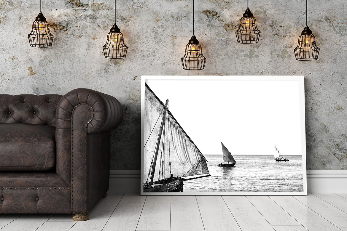 three dhows bw